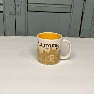 Starbucks 2011 KUNMING China Yellow & White Espresso Demitasse Cup 3 fl oz